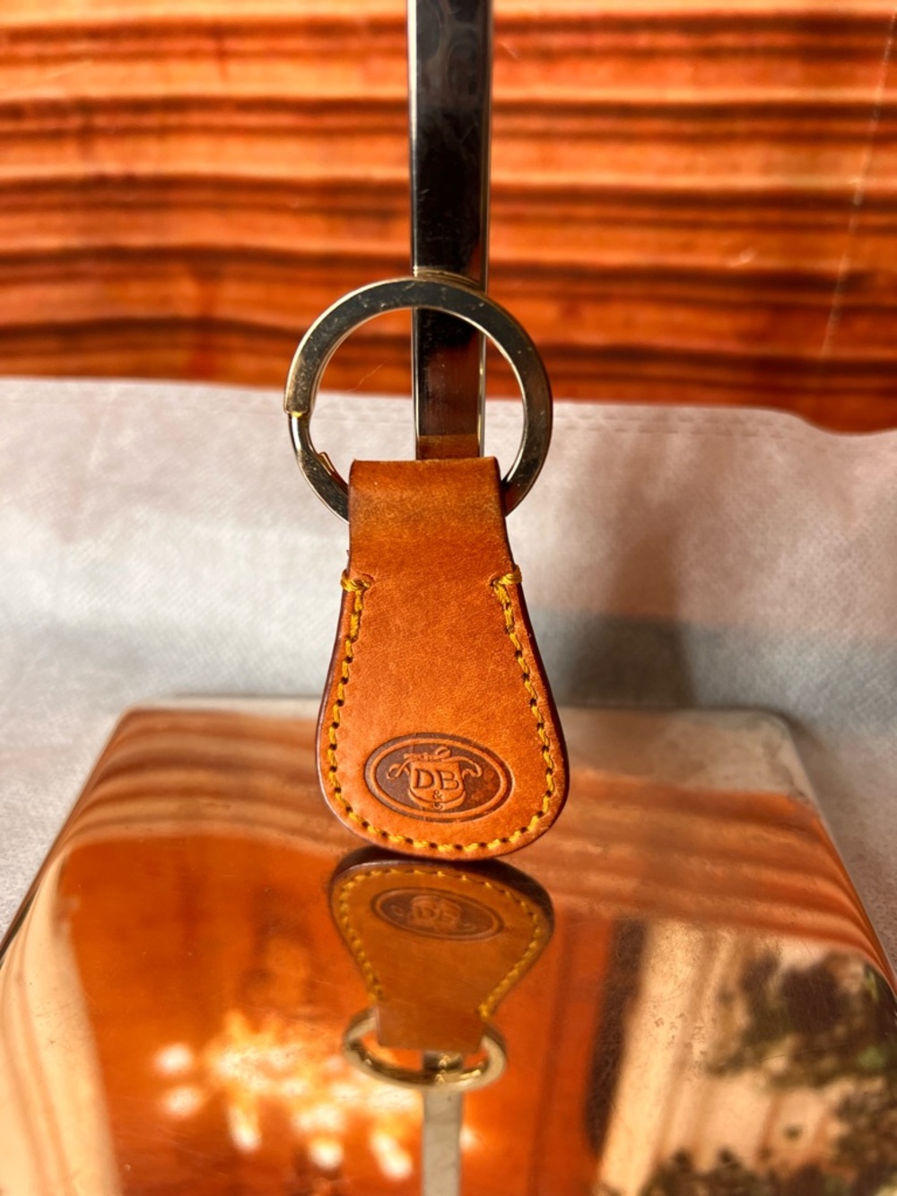 Dooney & Bourke Leather Crest Keychain